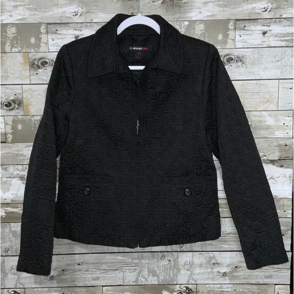 Weather Tamer Womens Black Quilted Full Zip Lined Jacket Size M‎